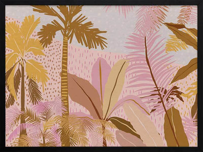 Pink Palms Framed Art Print