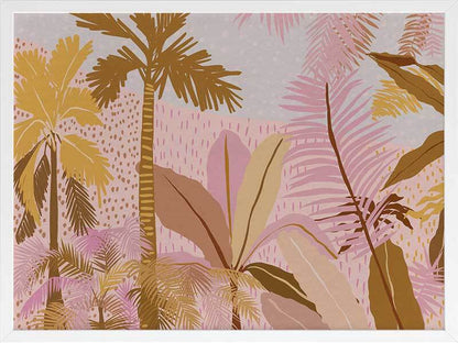 Pink Palms Framed Art Print