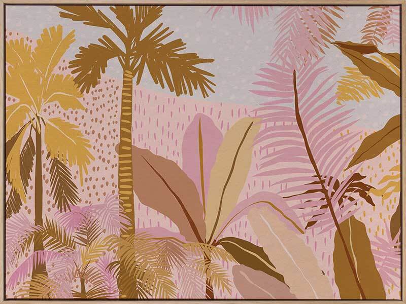 Pink Palms Canvas Art Print