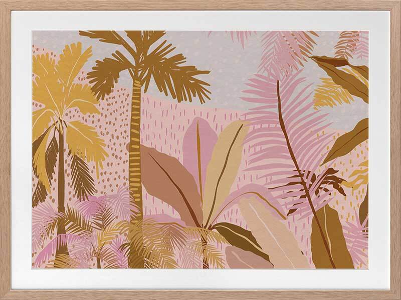 Pink Palms Framed Art Print