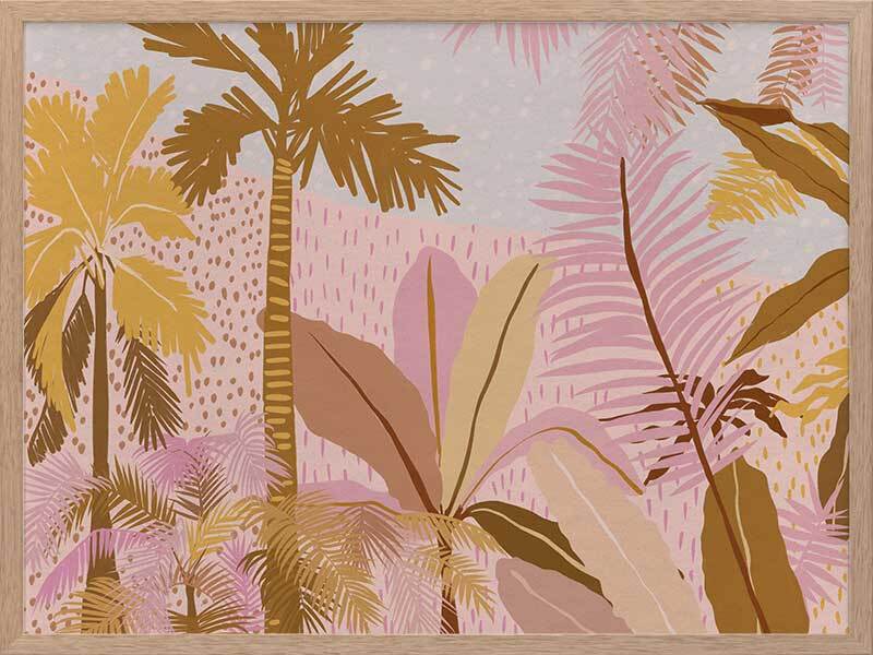 Pink Palms Framed Art Print