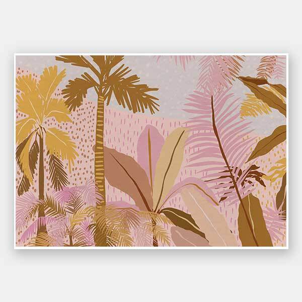 Pink Palms Unframed Art Print