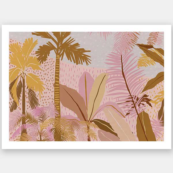 Pink Palms Unframed Art Print