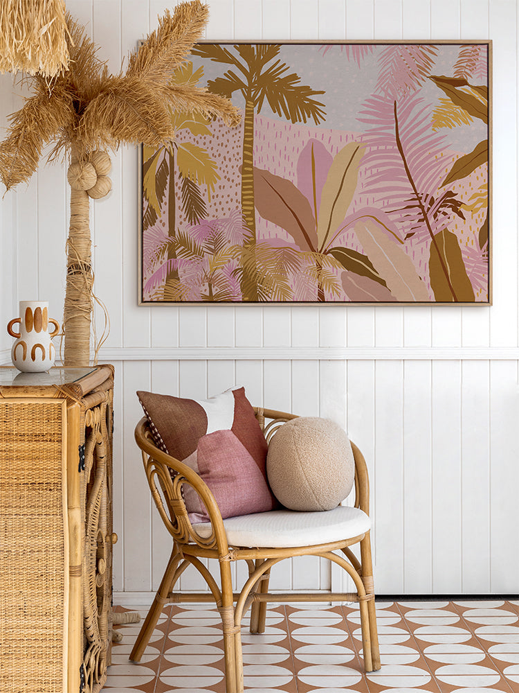 Pink Palms Canvas Art Print | Lifestyle