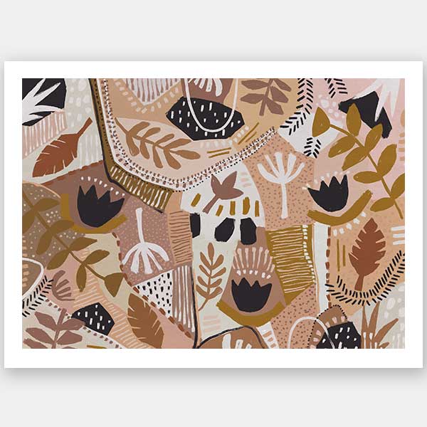 Patchwork Proteas Unframed Art Print