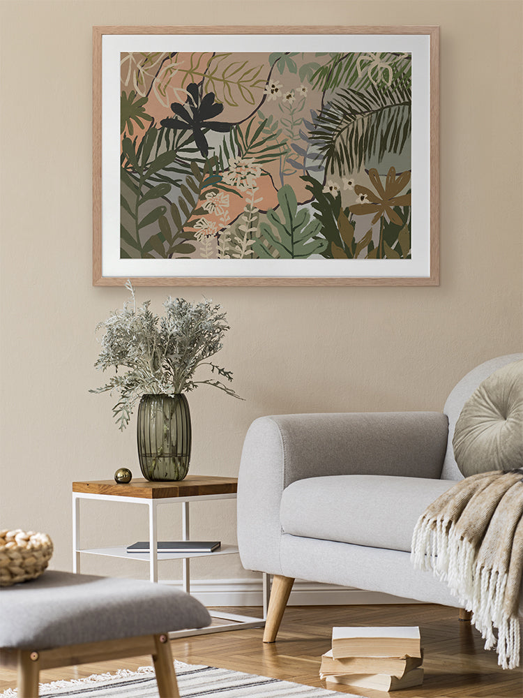 Jungle Florals Framed Art Print | Lifestyle