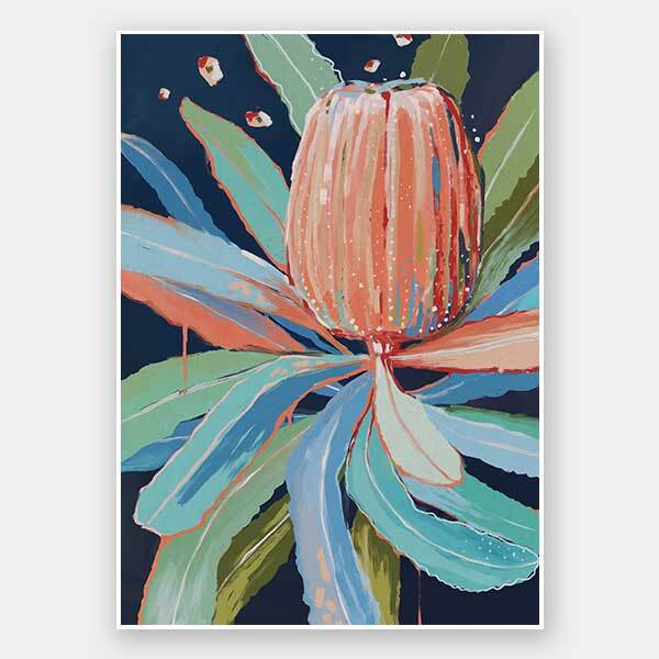 Coral Banksia Unframed Art Print