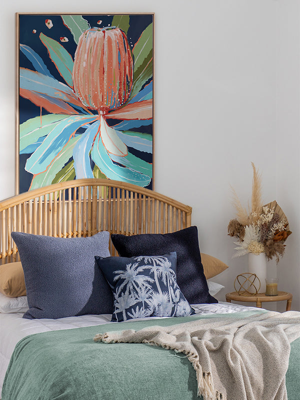 Coral Banksia Canvas Art Print | Lifestyle