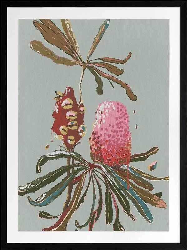 Sage Banksia Framed Art Print