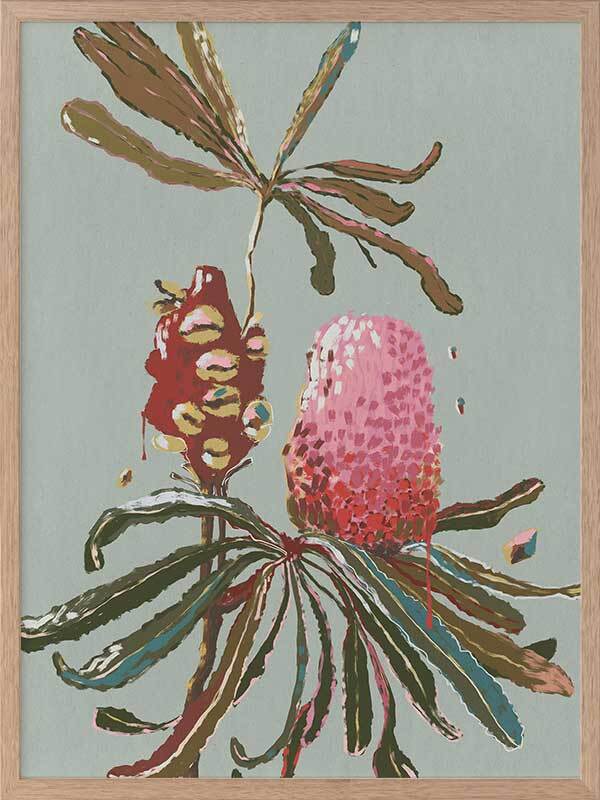 Sage Banksia Framed Art Print