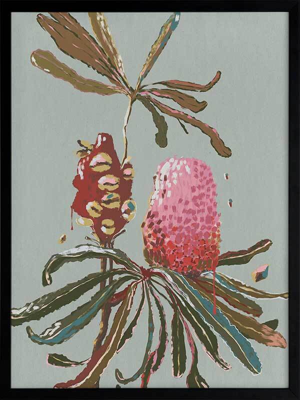 Sage Banksia Framed Art Print