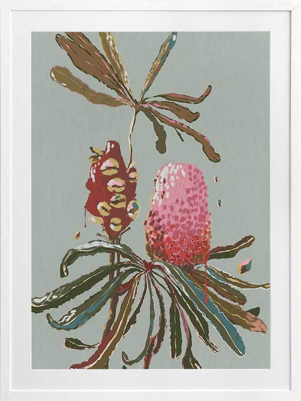 Sage Banksia Framed Art Print