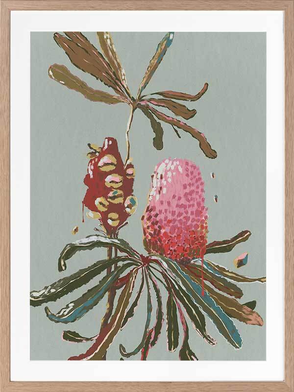 Sage Banksia Framed Art Print