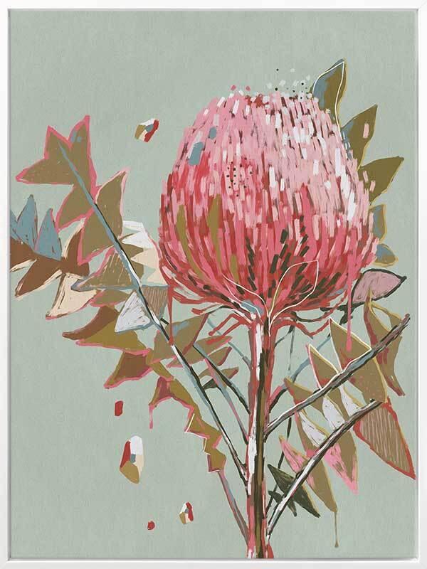 Sage Waratah Canvas Art Print