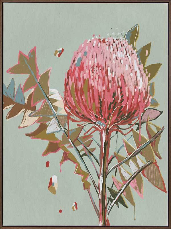 Sage Waratah Canvas Art Print