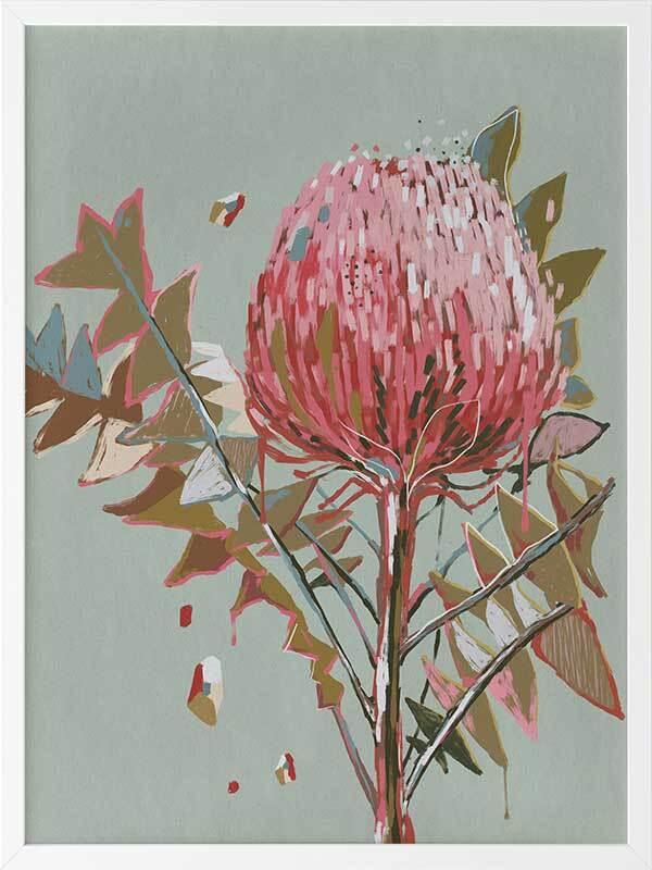 Sage Waratah Framed Art Print