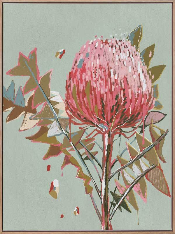 Sage Waratah Canvas Art Print