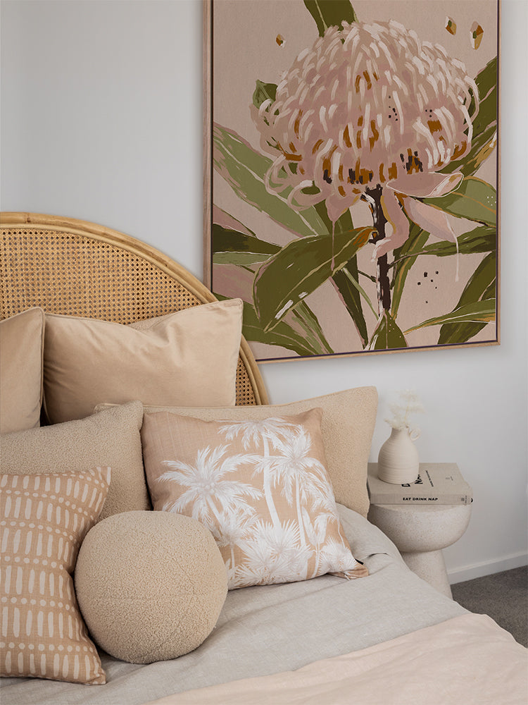 Neutral Waratah Canvas Art Print