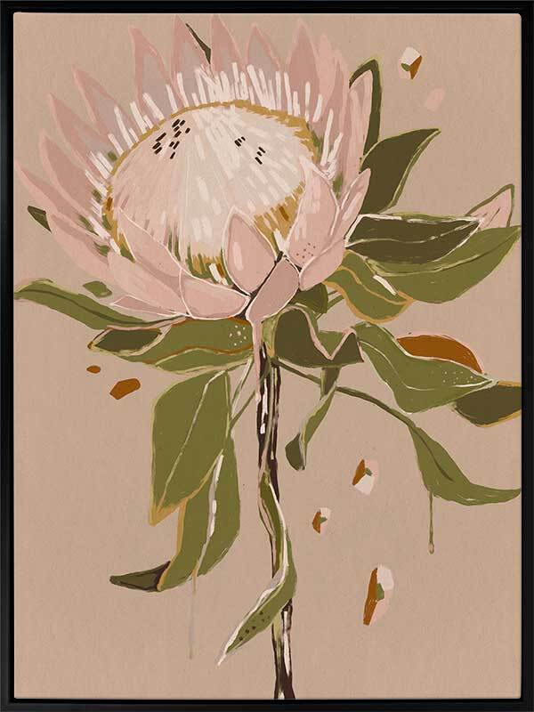 Neutral Protea Canvas Art Print