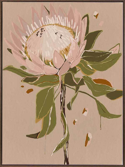 Neutral Protea Canvas Art Print