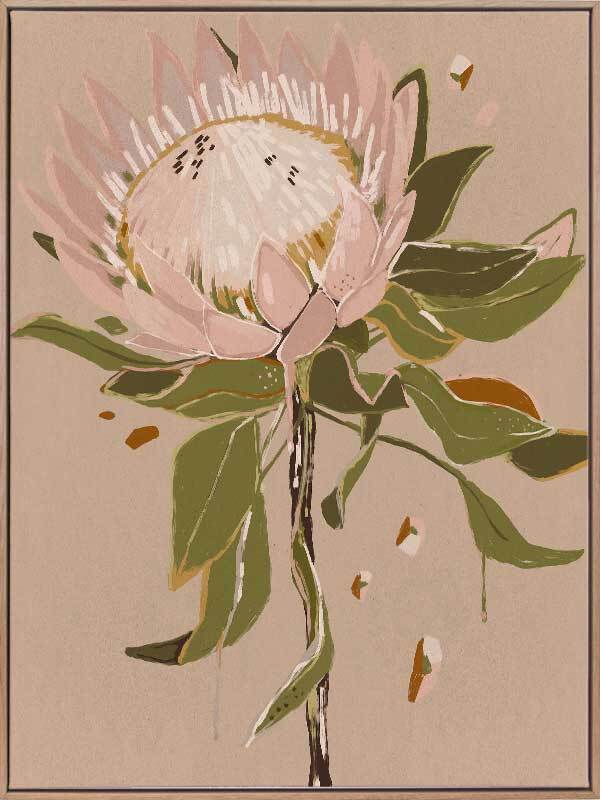 Neutral Protea Canvas Art Print