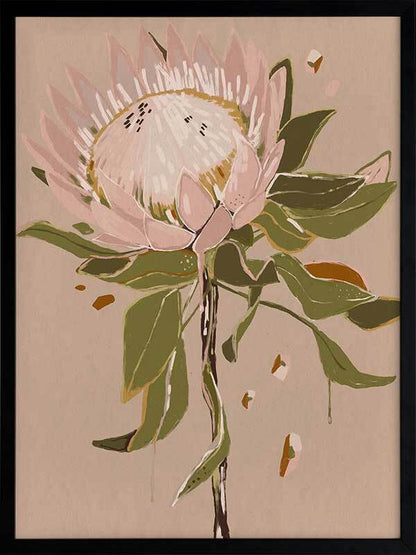 Neutral Protea Framed Art Print