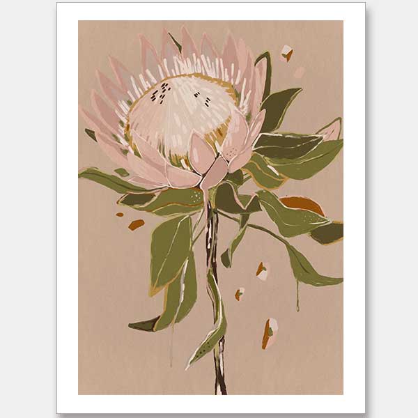 Neutral Protea Unframed Art Print