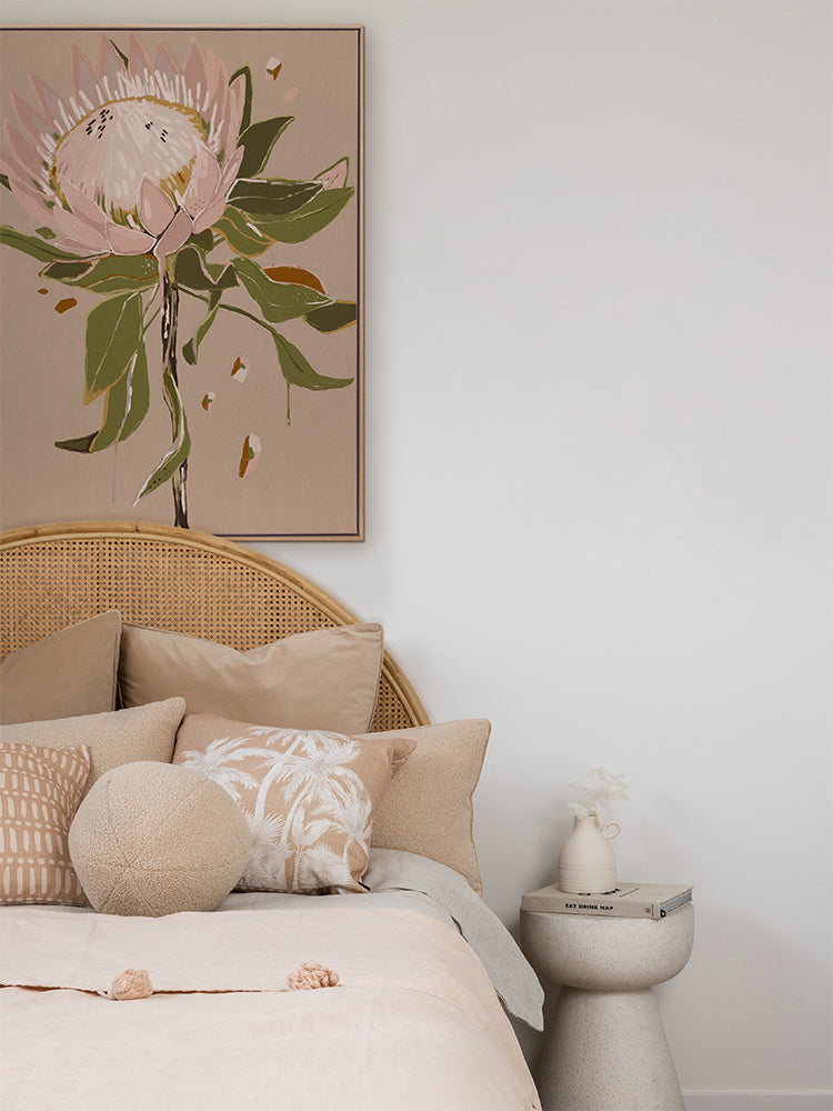 Neutral Protea Canvas Art Print | Lifestyle