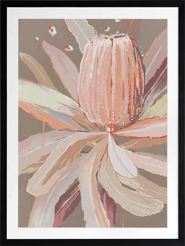 Peach Banksia Framed Art Print