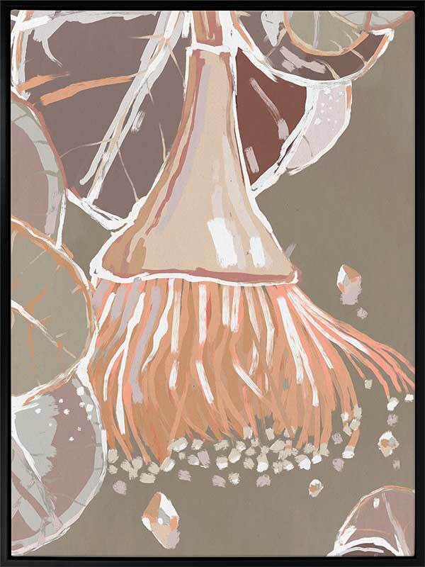 Peach Flowering Gum Canvas Art Print