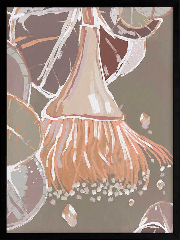 Peach Flowering Gum Framed Art Print