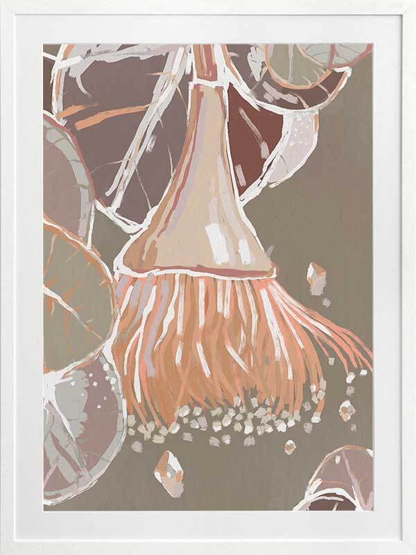 Peach Flowering Gum Framed Art Print