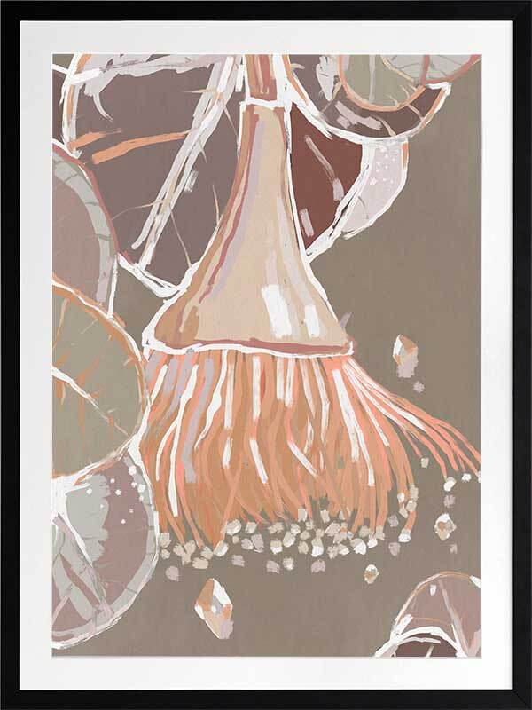 Peach Flowering Gum Framed Art Print