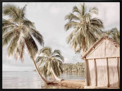 Hut by the Sea Canvas Art Print