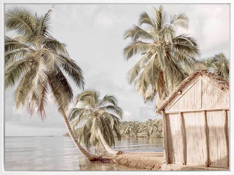 Hut by the Sea Canvas Art Print