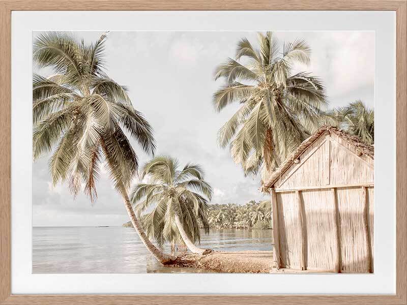 Hut by the Sea Framed Art Print