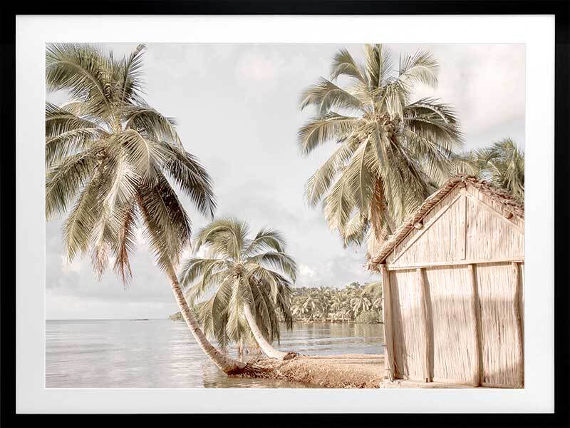 Hut by the Sea Framed Art Print