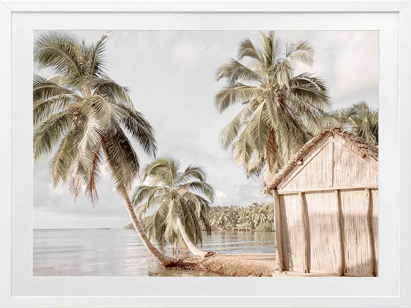 Hut by the Sea Framed Art Print