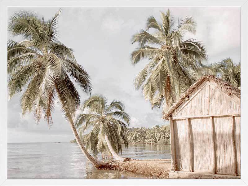 Hut by the Sea Framed Art Print