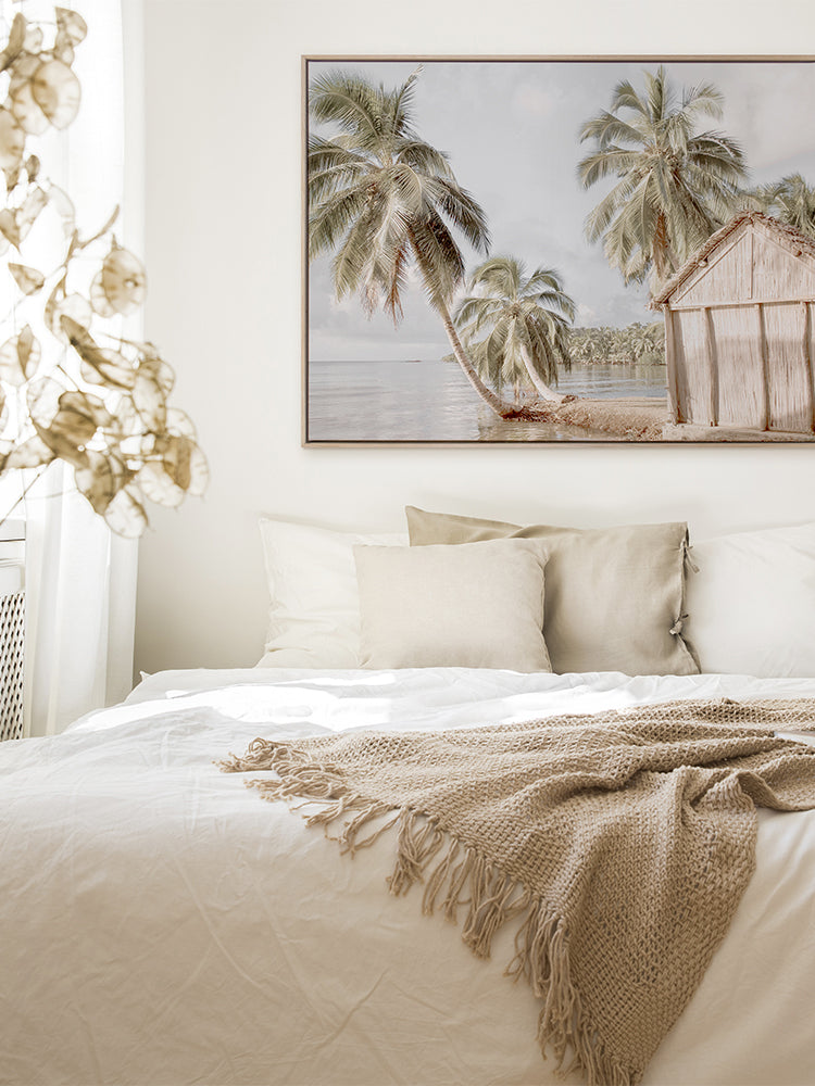 Hut by the Sea Canvas Art Print | Lifestyle