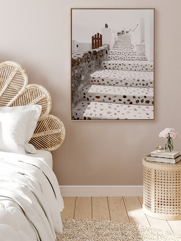 Stairs of Santorini Canvas Art Print | Lifestyle