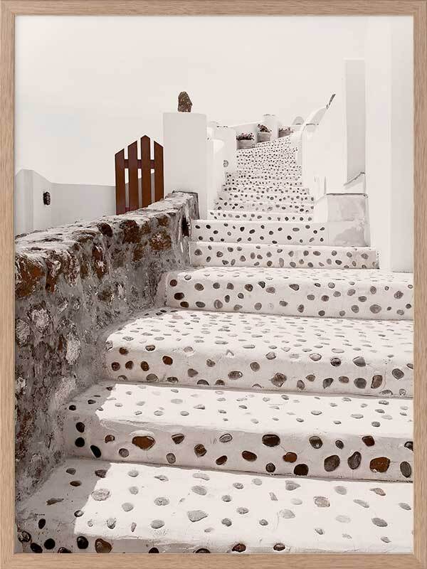 Stairs of Santorini Framed Art Print