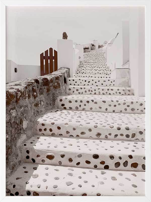 Stairs of Santorini Framed Art Print