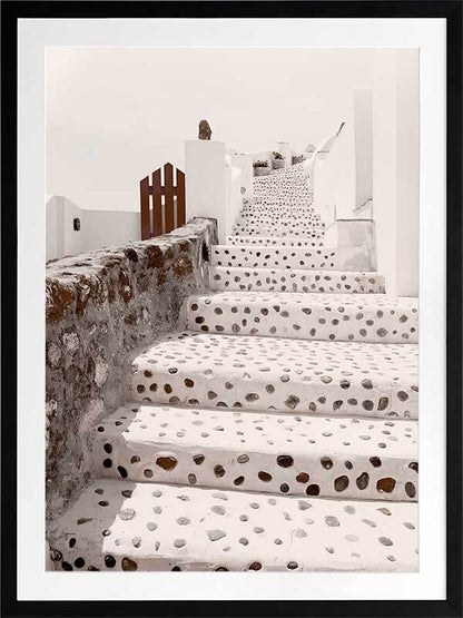 Stairs of Santorini Framed Art Print