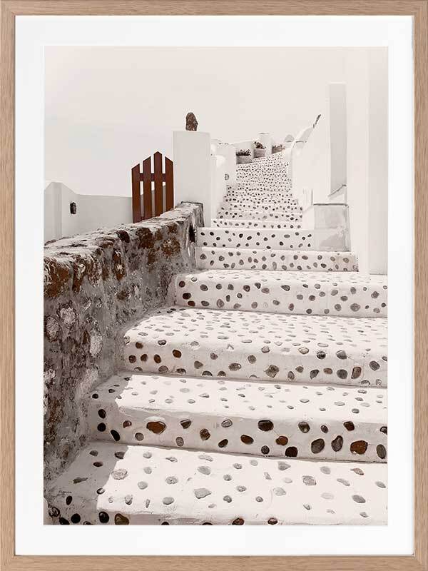 Stairs of Santorini Framed Art Print