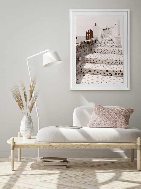 Stairs of Santorini Framed Art Print | Lifestyle