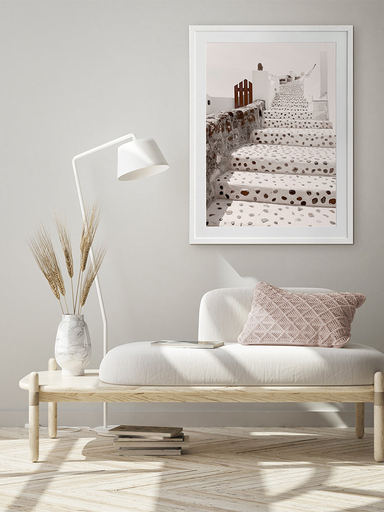 Stairs of Santorini Framed Art Print | Lifestyle