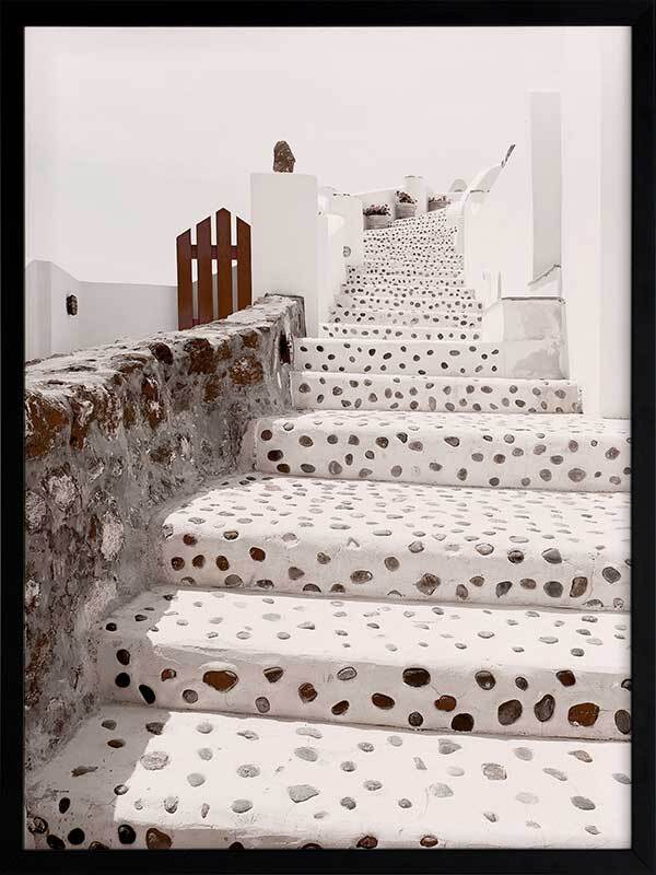 Stairs of Santorini Framed Art Print