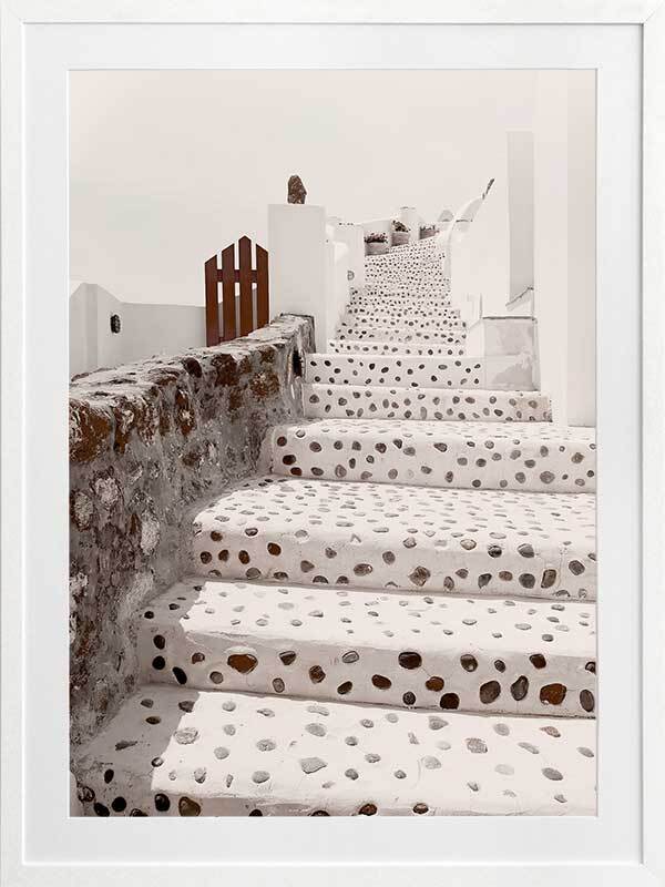 Stairs of Santorini Framed Art Print