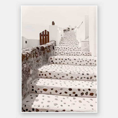 Stairs of Santorini Unframed Art Print